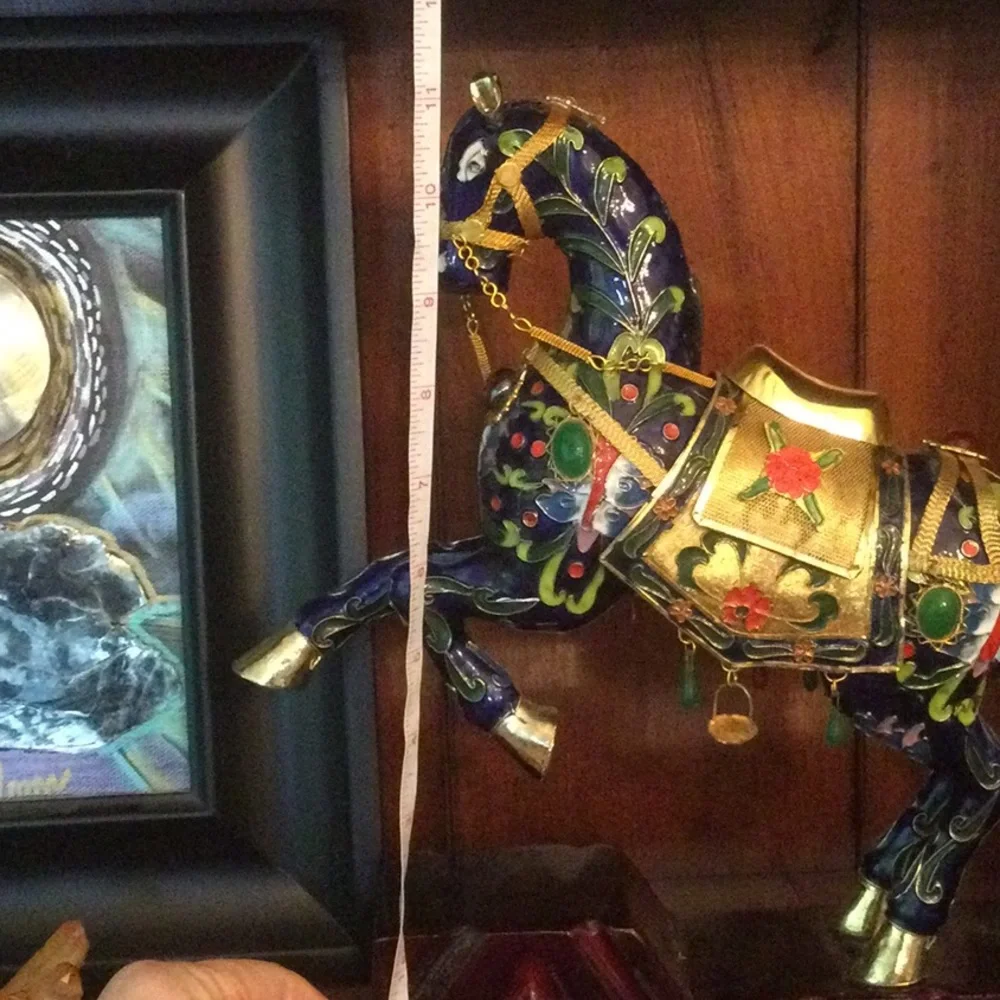 Estate Find Cloisonne Horse On Stand - Picture 12 of 13